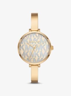 MICHAEL KORS NAIA GOLD-TONE LOGO WATCH
